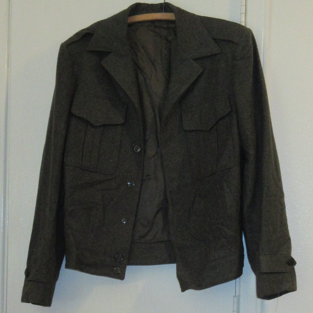 Military Wwii Wool "Ike" Lined Olive Green Field Jacket